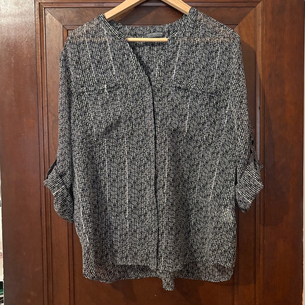 Black and White Patterned Blouse